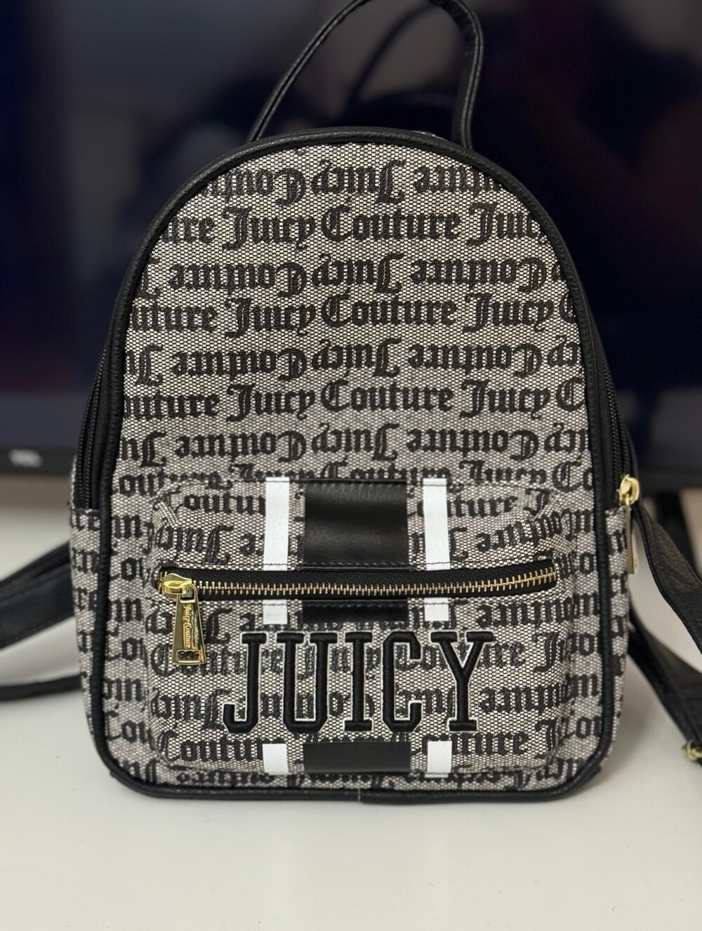 Juicy Couture Black & White Logo Backpack